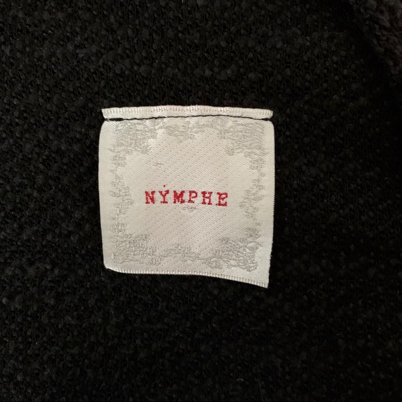 Nemphe black open cardigan, sweater one size - Picture 6 of 6